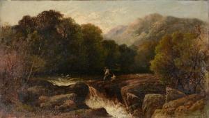 BRITISH SCHOOL,Fishing on the banks of a river,1876,Dreweatts GB 2015-02-25