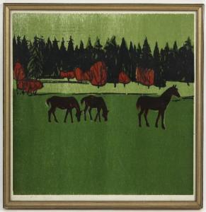 BRITISH SCHOOL,Horses in a Field,Simon Chorley Art & Antiques GB 2016-11-22