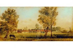 BRITISH SCHOOL,LANDSCAPE WITH A PONY BEFORE FARM BUILDINGS,1869,Mellors & Kirk GB 2015-11-11