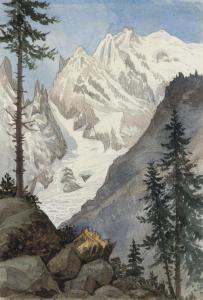 BRITISH SCHOOL,Mont Blanc from the Mont de la Saxe; Le Dent du GÃ,1877,Christie's GB 2007-09-26