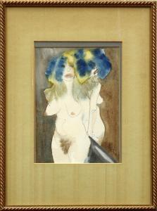 BRITISH SCHOOL,Nude Woman with Reflection in Mirror,1974,Clars Auction Gallery US 2010-07-11