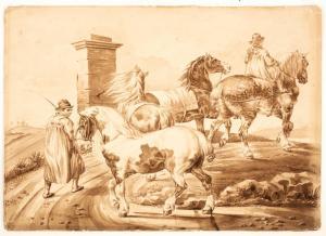 BRITISH SCHOOL,Ploughmen and Horses,19th Century,Simon Chorley Art & Antiques GB 2019-07-23