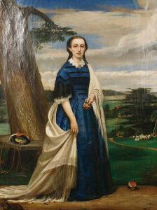 BRITISH SCHOOL,Portrait of a lady in blue,1860,Bonhams GB 2010-01-19