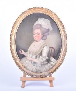 BRITISH SCHOOL,Portrait of a lady seated and sewing thread,Dawson's Auctioneers GB 2019-05-25