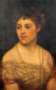 BRITISH SCHOOL,Portrait of a lady wearing a pearl strewn dress,Gorringes GB 2013-05-15