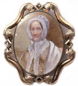 BRITISH SCHOOL,portrait of a lady wearing lace bonnet,Keys GB 2019-07-24