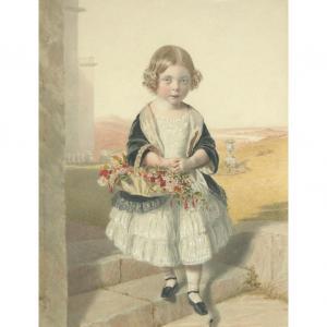 BRITISH SCHOOL,Portrait of a Young Girl with a Basket of Flowers,William Doyle US 2013-02-06