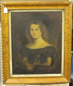 BRITISH SCHOOL,Portrait of a Young Lady holding a King Charles Spaniel,Tooveys Auction GB 2019-01-23