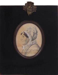 BRITISH SCHOOL,PROFILE OF WOMAN IN BONNET,19th century,Charlton Hall US 2017-10-26