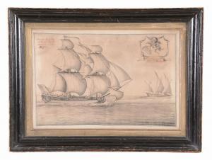 BRITISH SCHOOL,Sailing ship chasing a pirate galley,1700,Dreweatts GB 2015-07-08