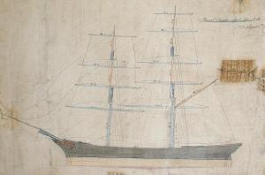 BRITISH SCHOOL,Scale drawing of the brig Hannah Douglas,1810,Bonhams GB 2008-07-19