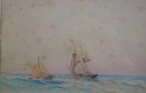 BRITISH SCHOOL,Shipping vessels in choppy seas,1907,Dickins GB 2009-03-14