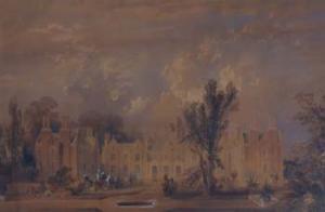 BRITISH SCHOOL,Stately home with figures in foreground,Peter Wilson GB 2012-02-15