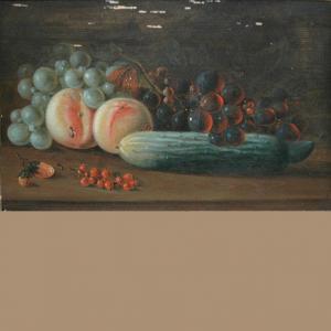 BRITISH SCHOOL,Still Life with Fruit, a Cucumber and a Butterfly,William Doyle US 2011-02-09