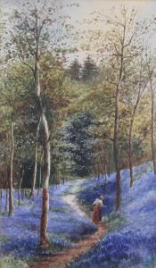 BRITISH SCHOOL,Study of a figure picking bluebells,Wright Marshall GB 2018-11-06