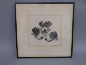 BRITISH SCHOOL,Three terrier puppies,Gorringes GB 2007-04-04