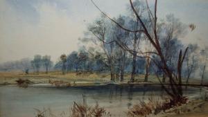 BRITISH SCHOOL,Trees by a lake,Simon Chorley Art & Antiques GB 2011-06-23