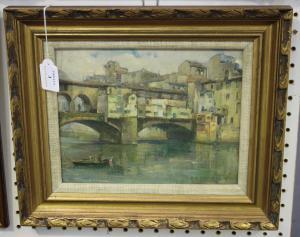 BRITISH SCHOOL,View of the Ponte Vecchio,20th century,Tooveys Auction GB 2019-04-17