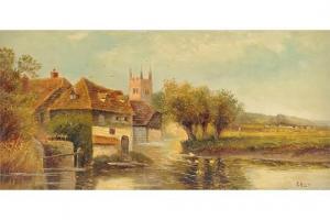 BRITISH SCHOOL,Village by the River,Simpson Galleries US 2015-11-07