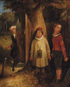 BRITISH SCHOOL (XIX),The Hiding Place - Merry-Making in the Forest,Neal Auction Company 2007-04-14