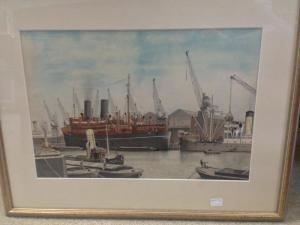 BRITISH SCHOOL (XX),View of Liverpool Docks,Cheffins GB 2018-01-18