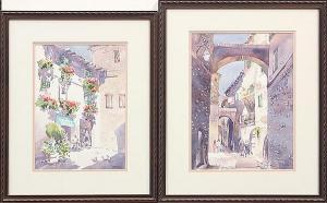 BRITTON Charlotte 1938,Mediterranean Street Scenes,,Clars Auction Gallery US 2014-06-15