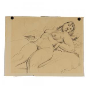 BRITTON Edgar 1901-1982,reclined female nude,1934,Ripley Auctions US 2023-10-07