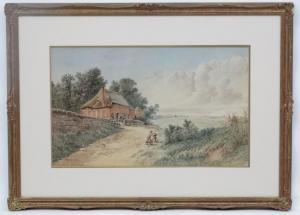 BRITTON W.B 1884,Figure drawing water from a country well with cottage,Dickins GB 2019-05-10