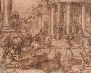 BRIZIO Francesco 1574-1623,Marcus Curtius se jetant dans un gouffre,Ferri FR 2022-07-01