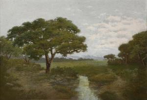 BROAD Alphonso Herman,Untitled (Landscape with Stream and Tree),Clars Auction Gallery 2019-06-16