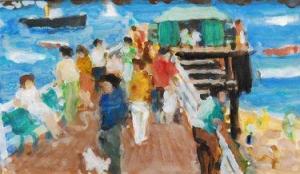 BROADBENT A,figures at the end of a pier,Fieldings Auctioneers Limited GB 2011-07-23