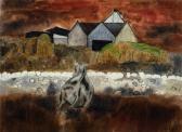 BROADIE Barry,Rural landscape with Bull,1973,Mallams GB 2019-03-07
