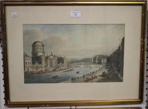 BROCAS Snr. Henry 1766-1838,View of the Four Courts on the River Liffe,19th century,Tooveys Auction 2018-02-21