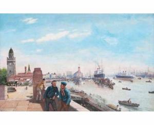 BROCH Alois 1900-1900,Panoramic View of the Port of Hamburg,Stahl DE 2016-09-24