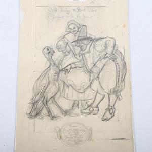 BROCK Charles Edmund 1870-1938,sketch design for a Christmas card,1900,Burstow and Hewett 2022-08-25