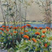 BROCKDORFF Victor 1911-1992,Summer landscape with orange flowers,1967,Bruun Rasmussen DK 2016-09-05