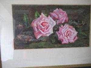 BROCKENBROUGH Eleanor 1880-1938,Three Pink Roses,Serrell Philip GB 2020-09-10