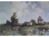 BROCKER Ernst 1893-1963,Landscape with a herd of sheep on a lane,Capes Dunn GB 2014-03-25