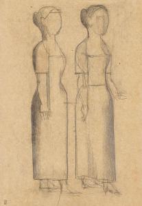 BROCKMANN Gottfried 1903-1983,Zwei Frauenfiguren,1920,Winterberg Arno DE 2024-04-20