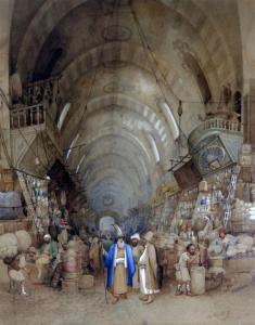 brocktorff luigi,A Bazaar in Constantinople,1851,Gorringes GB 2016-06-22