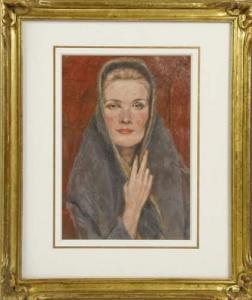 BROD Emile 1882-1974,Portrait de la princesse Grace de Monaco, née Grac,Coutau-Begarie FR 2009-10-23