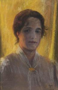 BRODAUF Friedrich Moritz 1872-1939,Bildnis einer Dame mit golde,1906,Schmidt Kunstauktionen Dresden 2014-12-06