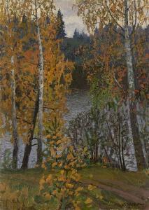 BRODSKAIA Lindia 1910-1991,Birch Trees in Autumn,1964,MacDougall's GB 2017-11-29