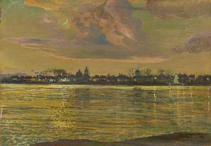 BRODSKY Isaak 1870-1924,View of a Town from the River Bank,1920,MacDougall's GB 2018-06-06