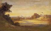 BRODSZKY Sandor 1819-1901,Landscape with a Small Town in the Distance,Kieselbach HU 1998-03-20