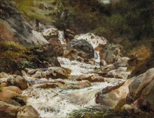 BRODSZKY Sandor 1819-1901,Rushing stream,Nagyhazi galeria HU 2020-12-01