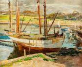 BROECKAERT LOUIS 1892-1957,Les chalutiers au port,Massol FR 2015-11-23