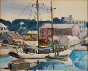 BROEMEL Carl William 1891-1984,Harbor Scene,Rachel Davis US 2016-12-10