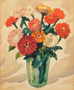 BROEMEL Carl William 1891-1984,Vase of Flowers,Rachel Davis US 2021-05-08