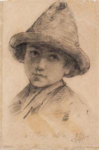 BROERMAN Eugène 1860-1932,Tête de jeune garçon auchapeau,Millon & Associés FR 2020-12-13